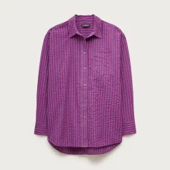 Petite Étienne oversized shirt in dobby stripe