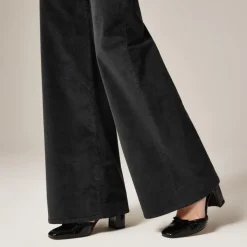 Petite wide-leg trouser in washed velvet