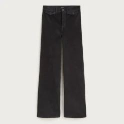 Petite wide-leg trouser in washed velvet