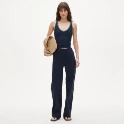 Petite wide-leg trouser in chino