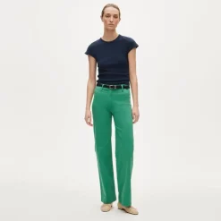 Petite wide-leg trouser in chino
