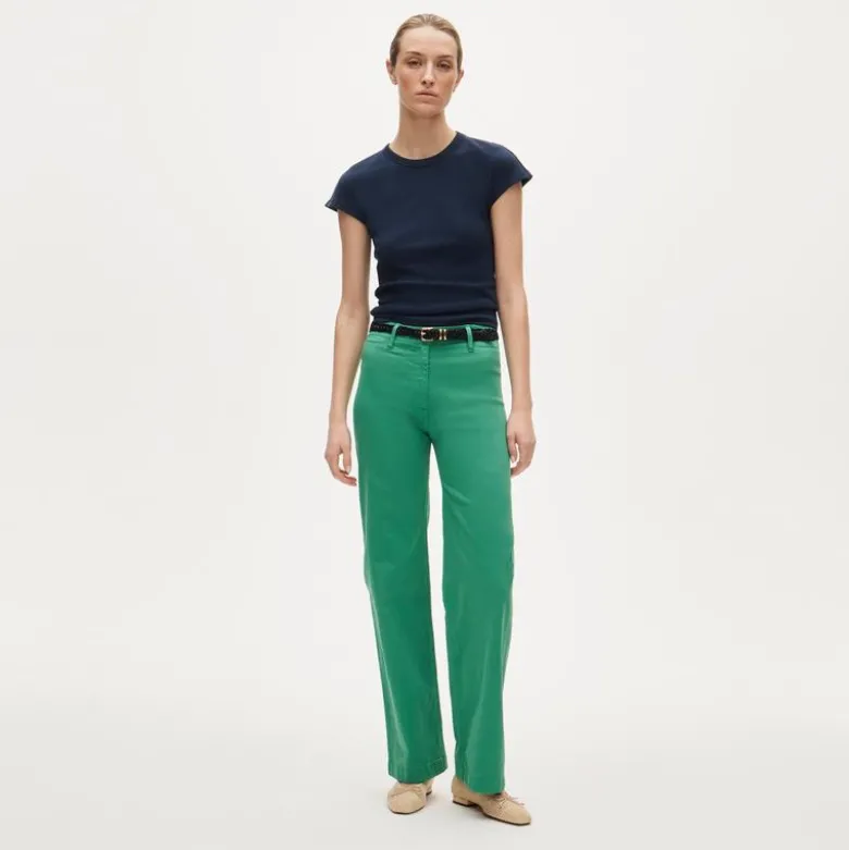 Petite wide-leg trouser in chino