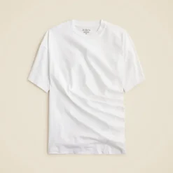 Pima cotton asymmetrical ruched T-shirt