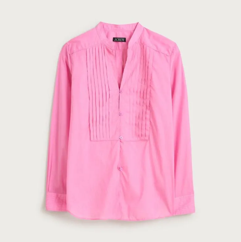 Pintuck top in cotton voile