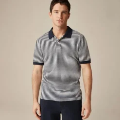 Piqué polo shirt in stripe