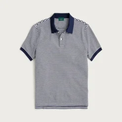 Piqué polo shirt in stripe