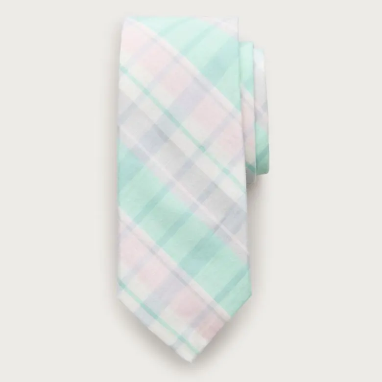 Plaid tie in Indian madras cotton