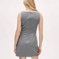 Pleated mini dress with tie detail