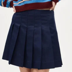 Pleated mini skirt in Gramercy linen blend