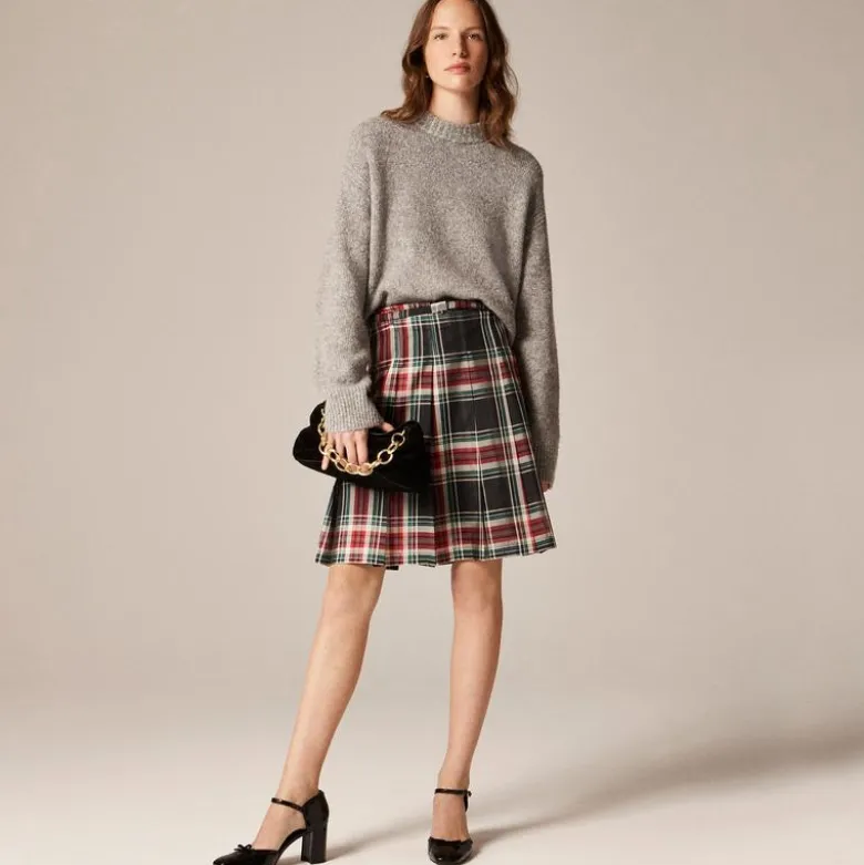 Pleated prep skirt in Stewart tartan