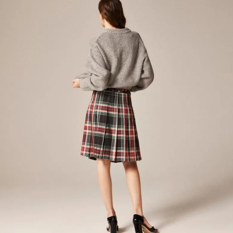 Pleated prep skirt in Stewart tartan
