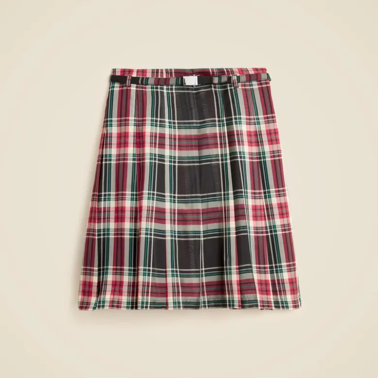Pleated prep skirt in Stewart tartan
