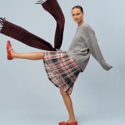 Pleated prep skirt in Stewart tartan