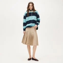 Pleated skirt in cotton poplin