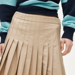 Pleated skirt in cotton poplin