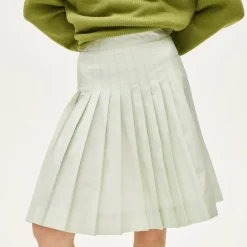 Pleated skirt in cotton poplin