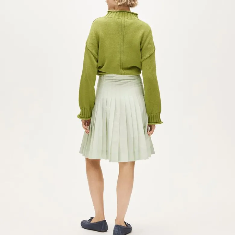 Pleated skirt in cotton poplin