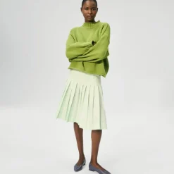 Pleated skirt in cotton poplin