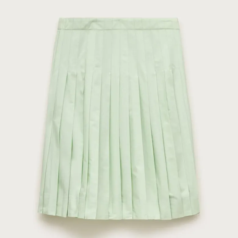 Pleated skirt in cotton poplin