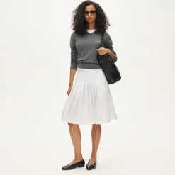 Pleated skirt in cotton poplin