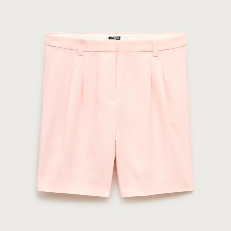 Pleated trouser short in Gramercy linen blend