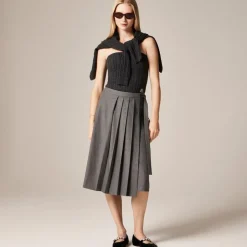 Pleated wrap skirt