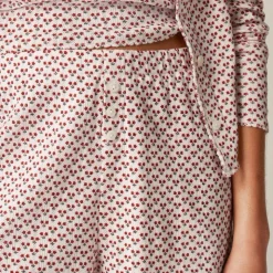 Pointelle short in ditsy floral