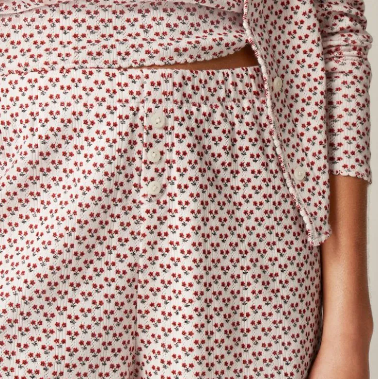 Pointelle short in ditsy floral