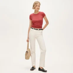 Pointelle short-sleeve T-shirt