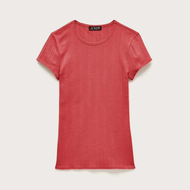Pointelle short-sleeve T-shirt