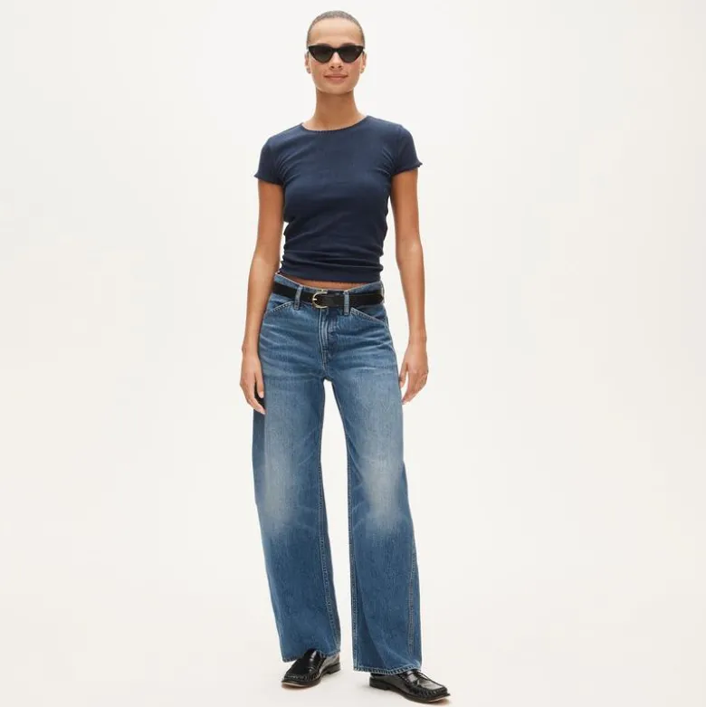 Pointelle short-sleeve T-shirt