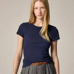 Pointelle short-sleeve T-shirt