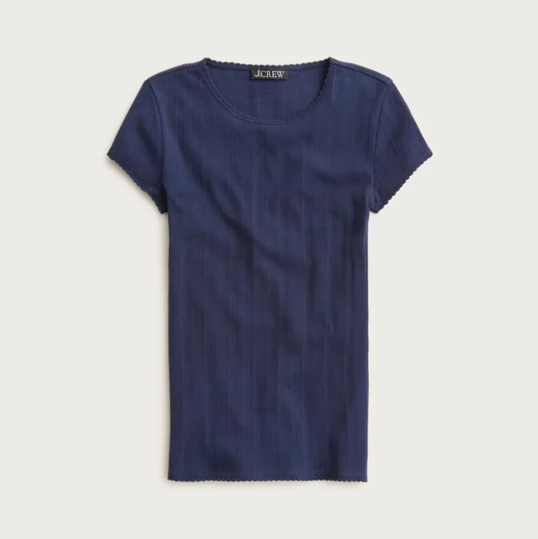 Pointelle short-sleeve T-shirt