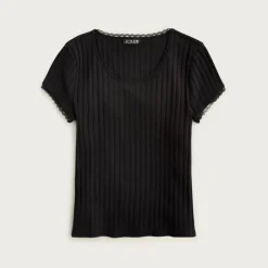 Pointelle short-sleeve T-shirt