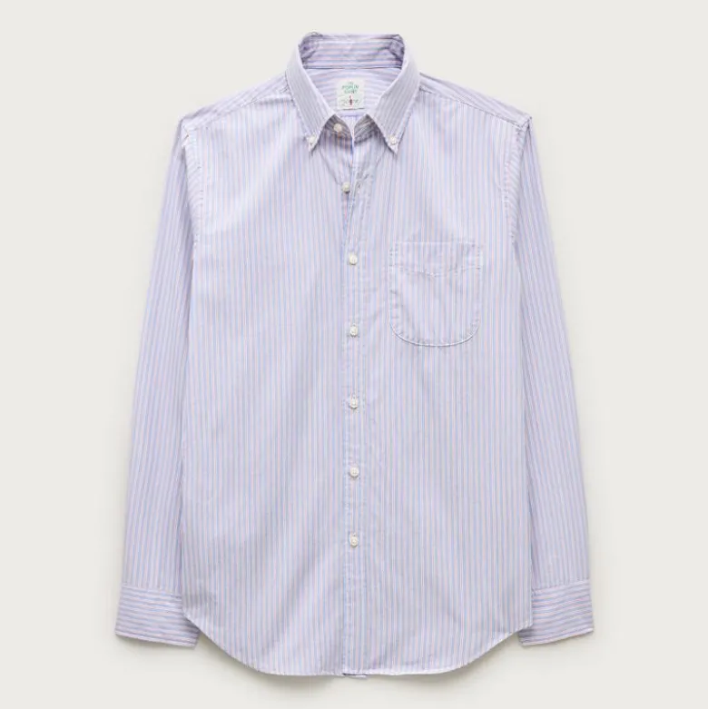 Poplin shirt with button-down collar