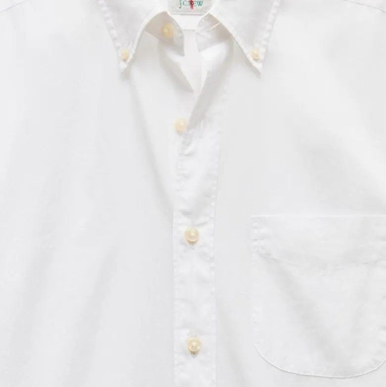 Poplin shirt with button-down collar