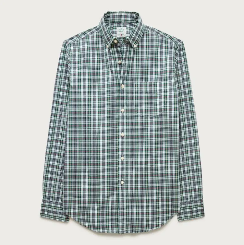 Poplin shirt with button-down collar