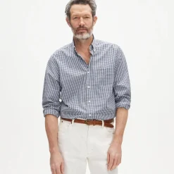 Poplin shirt with button-down collar