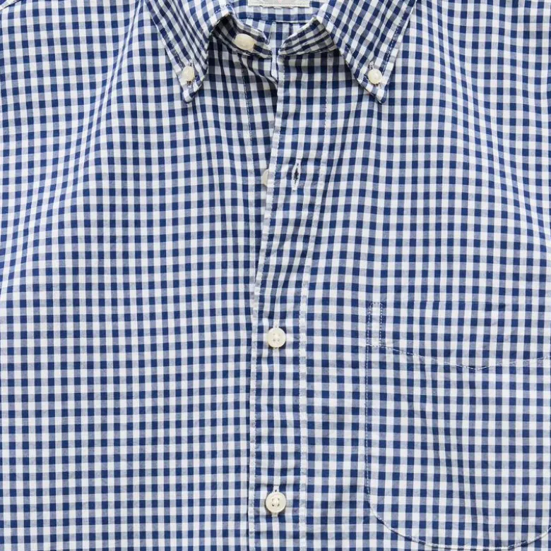 Poplin shirt with button-down collar