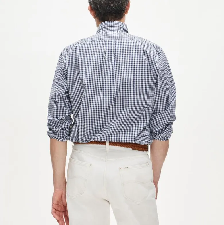 Poplin shirt with button-down collar