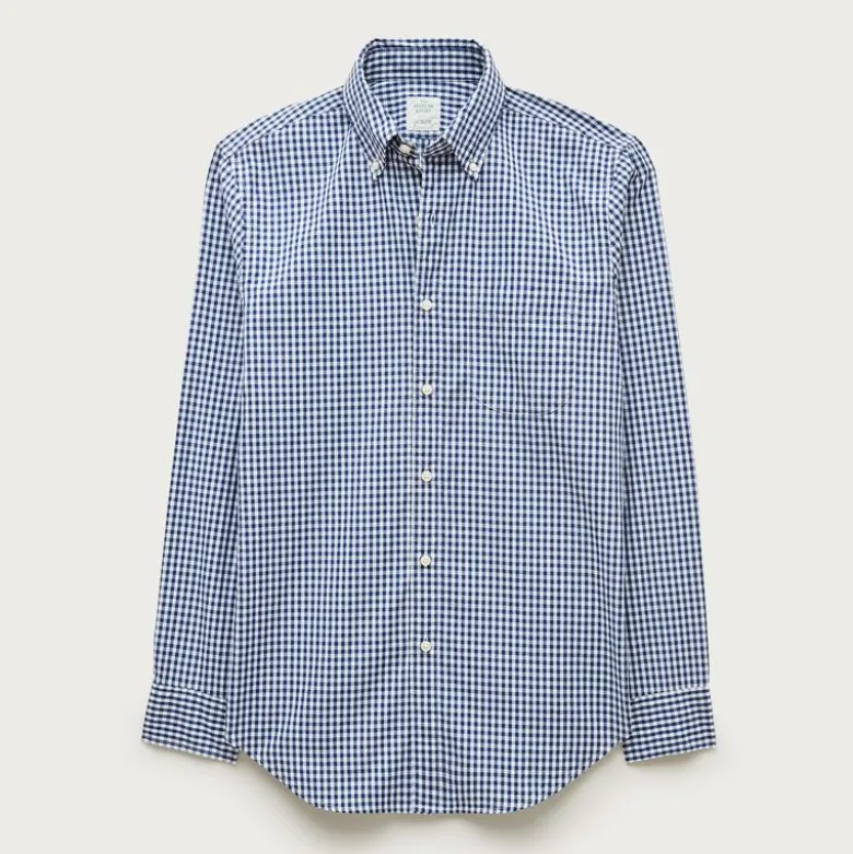 Poplin shirt with button-down collar