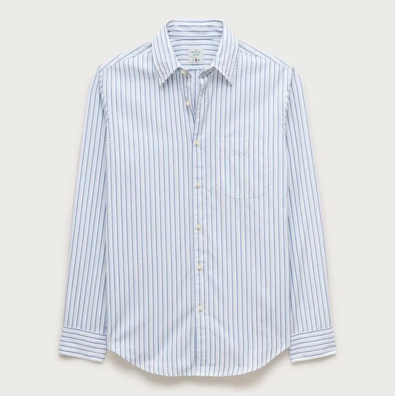 Poplin shirt with point collar