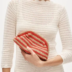Portofino handknotted clutch in stripe
