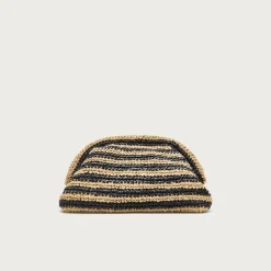 Portofino handknotted clutch in stripe