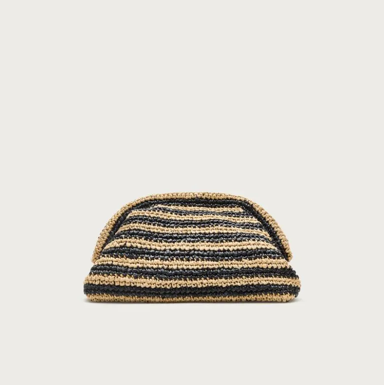 Portofino handknotted clutch in stripe