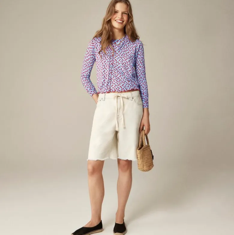 Premium ultra-fine cotton sweater shell in summer fields print