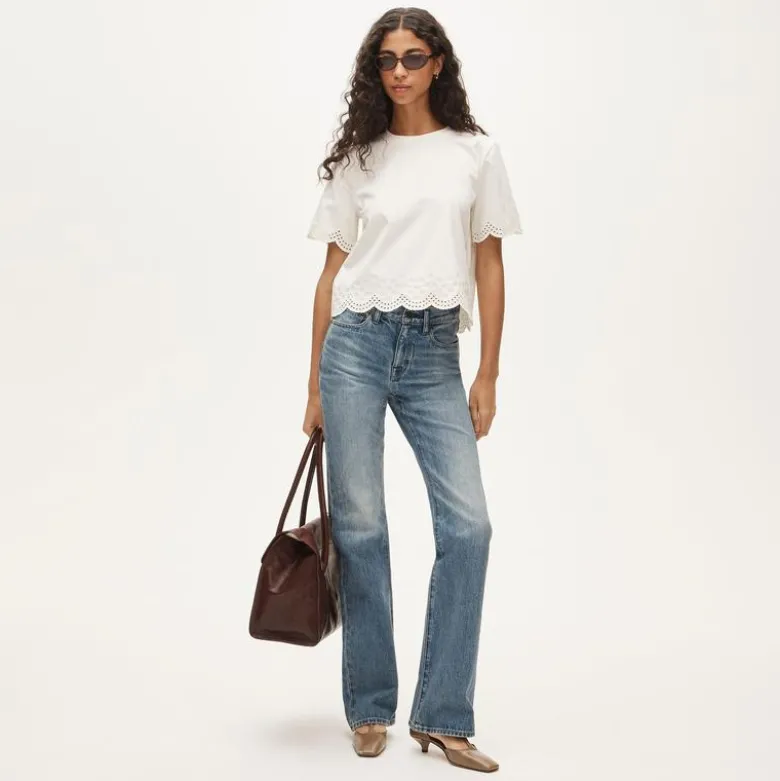 Premium-weight relaxed scalloped T-shirt