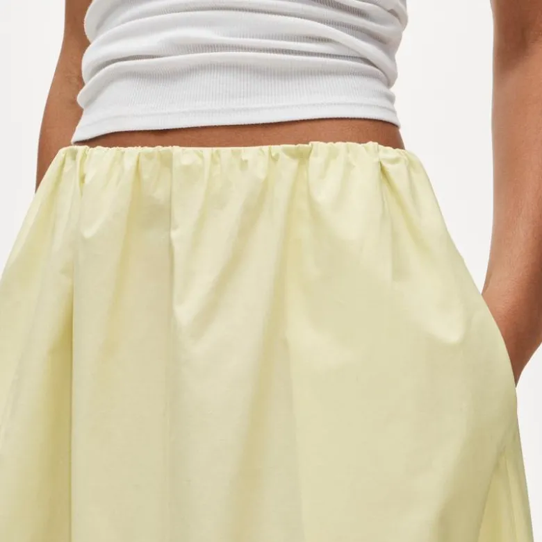 Pull-on midi skirt in cotton poplin