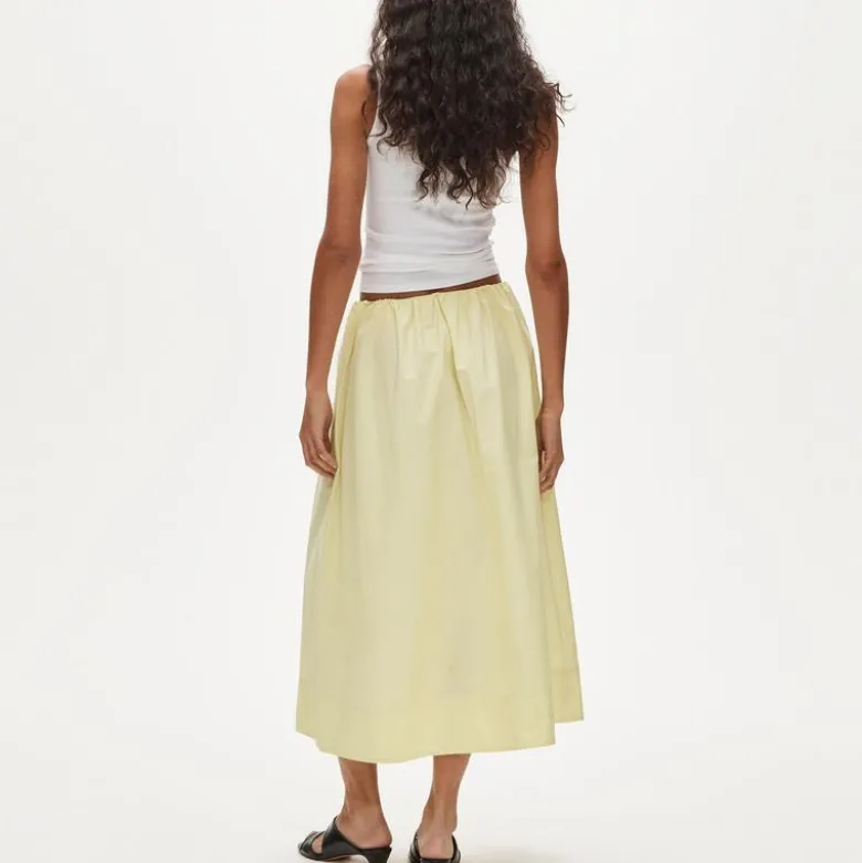 Pull-on midi skirt in cotton poplin