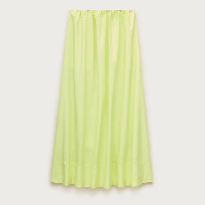 Pull-on midi skirt in cotton poplin